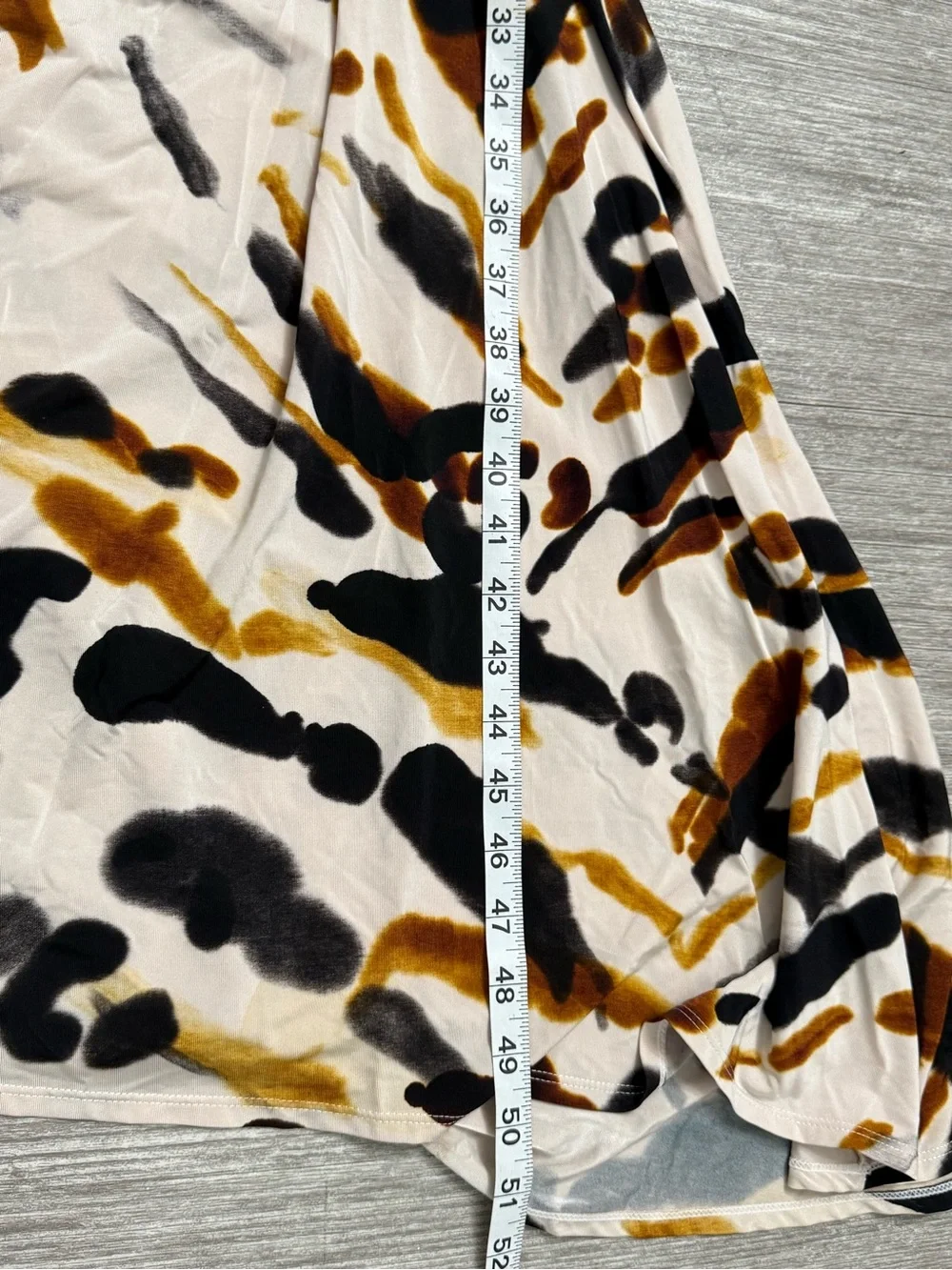 A.L.C. Lia Jersey Printed Maxi Dress Black Camel Abstract Ruched XL $795
